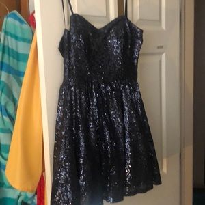 Short blue sparkly dress for any occasion